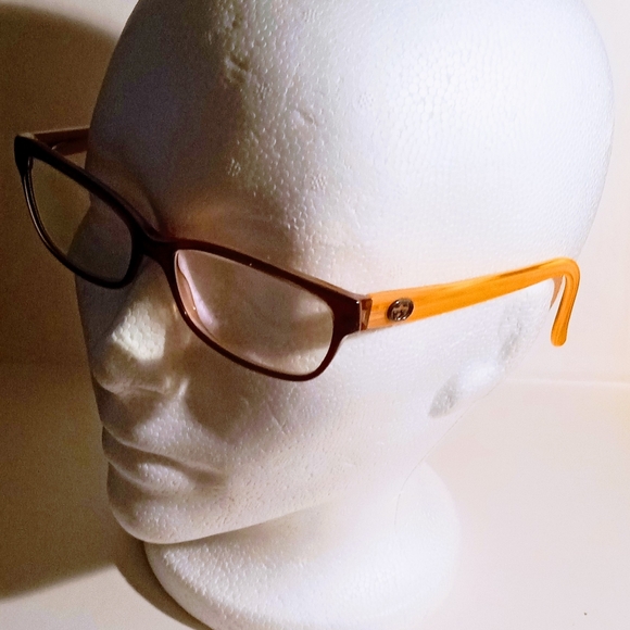 Vintage Gucci Eyeglasses GG 3151 RS8 Brown Coral Rectangular Frame Eyeglasses - Picture 10 of 10